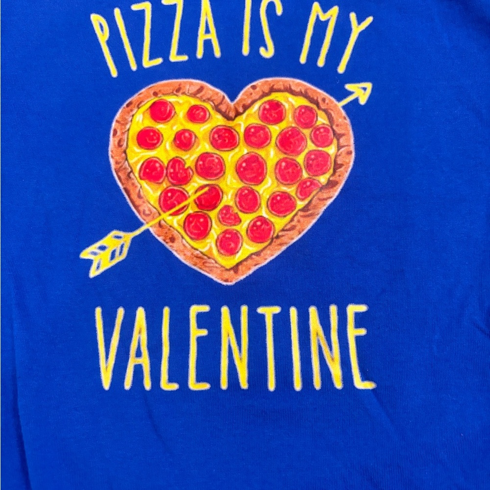 Old Navy Blue Kids Tee with Pizza Valentine Graphic